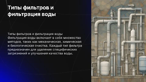 Типы фильтров. Фильтрация воды