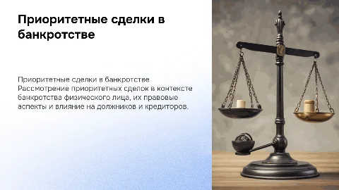 Приоритетные сделки в банкротстве физического лица