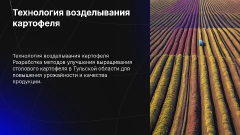 Разработка технологии возделывания картофеля в Тульской области