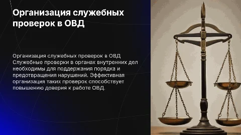 Организация служебных проверок в овд