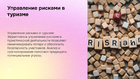 Управление рисками проекта в туристической деятельности