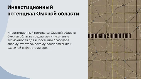 Инвестиционный потенциал Омской области