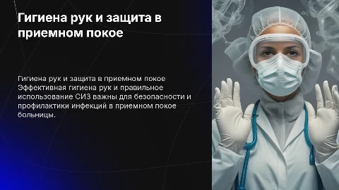 Гигиеническая обработка рук и СИЗ в приемном покое