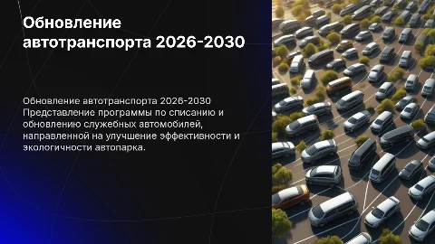 Проект программы по обновлению служебного автотранспорта 2026-2030