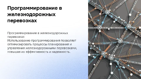 Применение программирования в организации железнодорожных перевозок