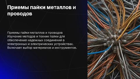 Приемы работ при пайке металлов и проводов