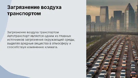 проект на тему "Загрязнение окружающей среды автотранспортом"