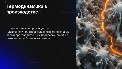 Применение термодинамики в производстве. Плавление и кристаллизация