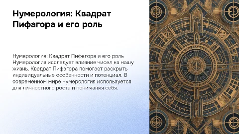 Нумерология как наука квадрат пифагора роль нумерологии в современном мире