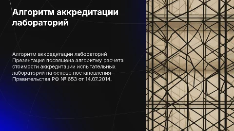 Алгоритм расчета стоимости аккредитации лаборатории