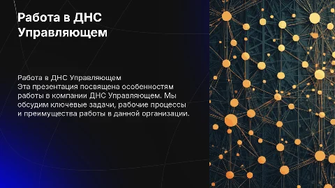 РАБОТА В ДНС УПРАВЛЯЮЩЕМ