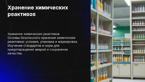 Химические реактивы и правила их хранения