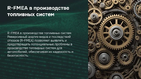 Презентация R-FMEA для топливных систем автомобилей