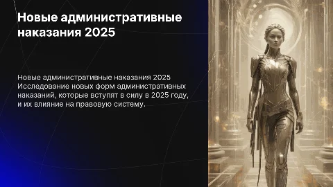Новые формы административных наказаний в 2025 году