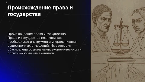 Происхождение права и государства