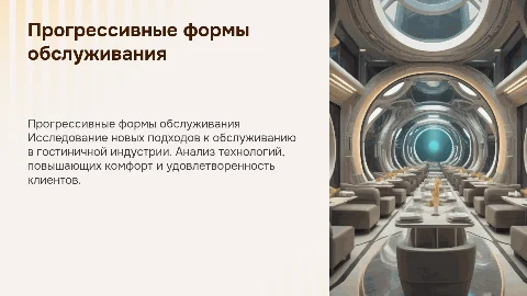 Прогрессивные формы обслуживания в гостиничной индустрии