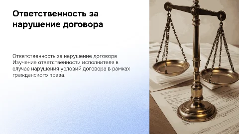 Ответственность исполнителя за нарушение договора в праве