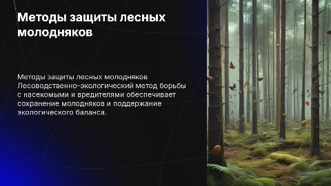 Лесоводственно-экологический метод защиты молодняков от вредителей