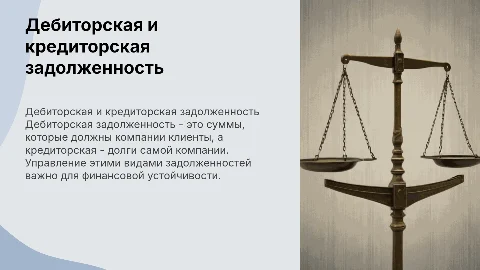Дебиторская и кредиторская задолженности