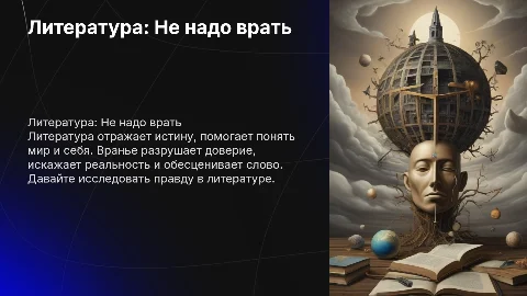 Литература: Не надо врать
