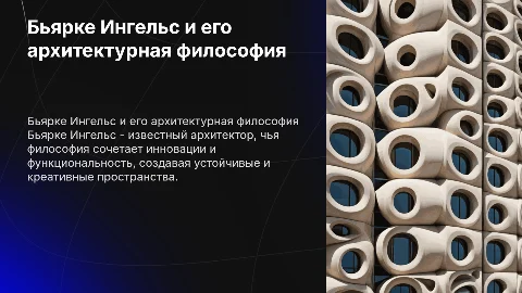 Бьярке Ингельс. Философия архитектуры