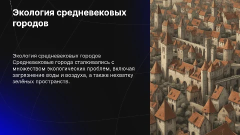 Города Средневековья и их экологические проблемы
