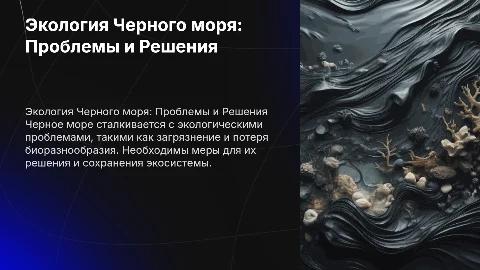 Экологические проблемы Черного моря: пути решения