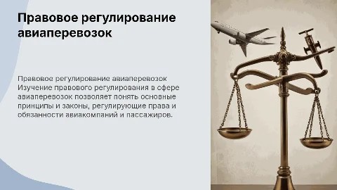 Правовое регулирование отношений в сфере авиаперевозок