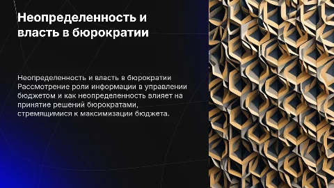 Неопределенность, информация и власть: Максимизирующий бюджет