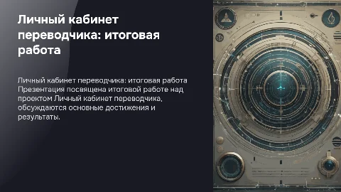 Итоговая работа Личный кабинет переводчика