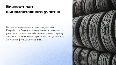 Бизнес-план шиномонтажного участка: дипломная работа