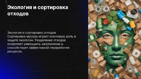 Тема экологии на примере сортировки мусора