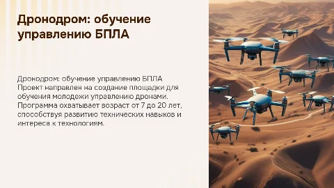 Проект создания дронодрома для обучения молодежи управлению БПЛА