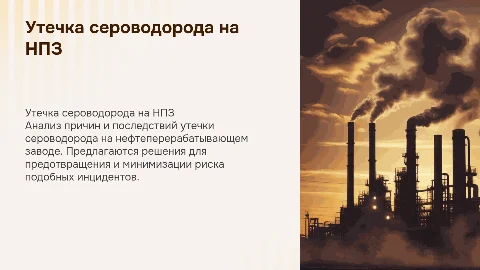 Утечка сероводорода на НПЗ – анализ и решения