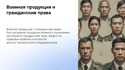 Правовые аспекты продукции военного назначения в сотрудничестве