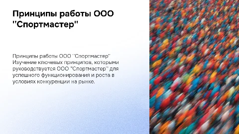Принципы работы ООО "Спортмастер" в рыночной экономике