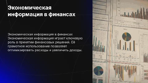 Экономическая информация в финансовой деятельности
