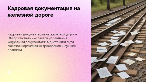 кадровая документация в дистанции пути