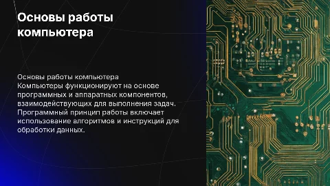 Общее описание компьютера. Программный принцип работы компьютера