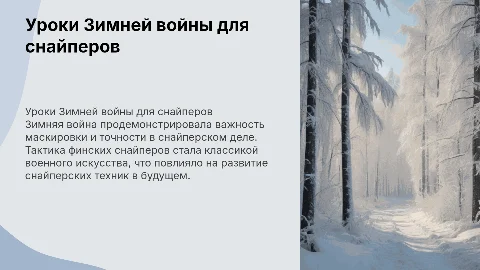 Уроки Зимней войны в тактике снайперского искусства
