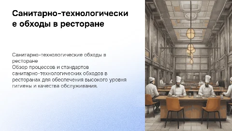 Инструкции по санитарно-технологическим обходам в ресторане