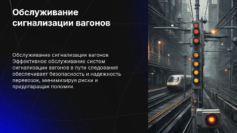 Обслуживание систем сигнализации вагонов в пути следования
