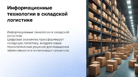 Информационные технологии в логистике складирования