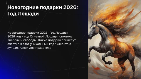 Новогодние подарки к 2026 году огненной лошади