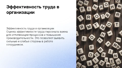 ОЦЕНКА ЭФФЕКТИВНОСТИ ТРУДА ПЕРСОНАЛА ОРГАНИЗАЦИИ