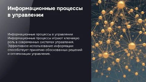 Доклад на тему информационные процессы в управлении