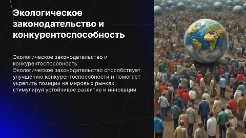 Экологическое законодательство и конкурентоспособность на рынках