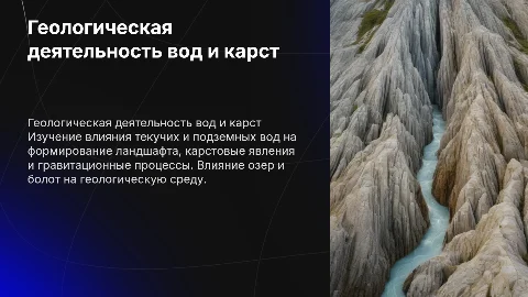 Геологическая деятельность вод и карстовые процессы