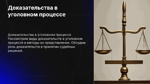 ДОКАЗАТЕЛЬСТВА И ДОКАЗЫВАНИЕ В УГОЛОВНОМ ПРОЦЕССЕ