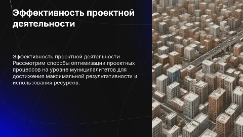 Повышение эффективности проектной деятельности на муниципальном уровне